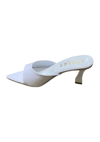 Miçe Shoes Kadın İnce Topuk Abiye Günlük Terlik Beyaz - 873684040 Beyaz
