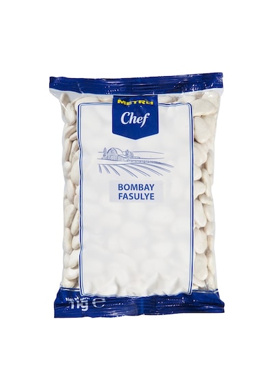 Metro Chef Bombay Fasulye 1 Kg - İri Taneli Piyazlık Bakliyat 3'li Ekonomik Paket - 3 Adet Tarı