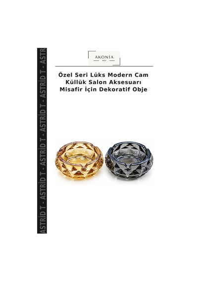 Özel Seri Lüks Modern Cam Küllük Salon Aksesuarı Misafir İçin Dekoratif Obje