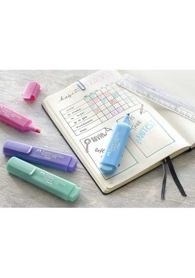 Faber-castell Fosforlu Kalem, Pastel Tonlar 4 , 8'li Çok Renkli