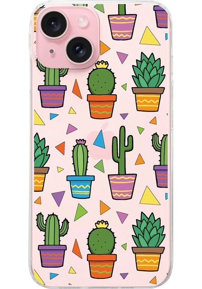 Apple Uyumlu iPhone 15 İle 1mm Slim Fit Water Color 4 Baskılı Şeffaf Kılıf