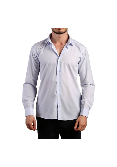 Dicotto Açık Mavi Dar Kesim Slim Fit Uzun Kol Düz Renk Erkek Gömlek - 151-3 001