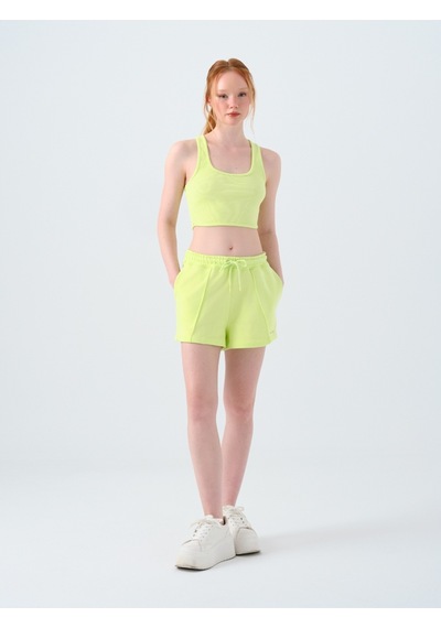Regular Fit Kadın Şort Sarı
