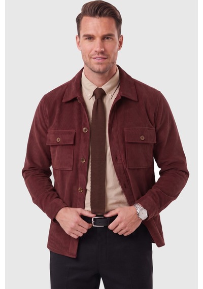 Deepsea Erkek Slim Fit Fitilli Kadife Bordo Ceket %100 Pamuk Düğmeli Cepli Astarsız 2701104 Deepsea Erkek Slim Fit Fitilli Kadife Bordo Ceket %100 Pamuk Düğmeli Cepli Astarsız 2701104