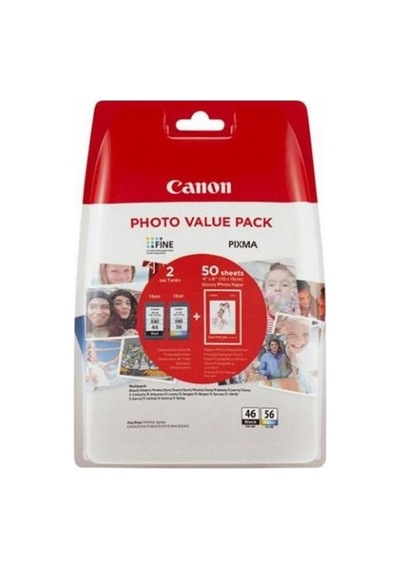 Canon Pg - 46 / Cl - 56  2'li Paket Mürekkep Kartuş Fotoğraf Kağıdı li 9059b003