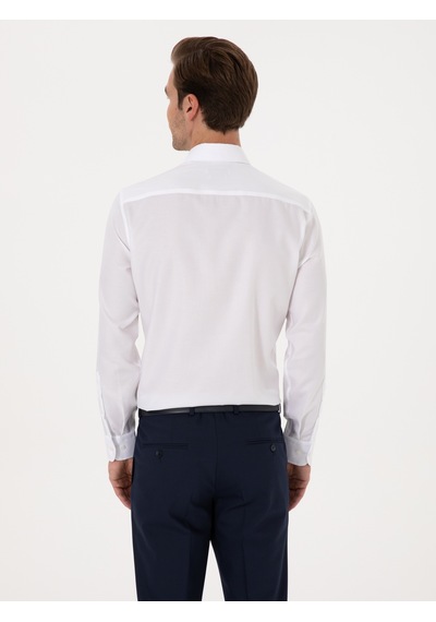 Cacharel Beyaz Slim Fit %100 Pamuk Yakası Düğmeli Oxford Gömlek 15841036