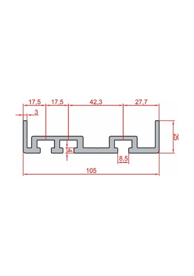 Doğuş Kalıp 25x105 Konveyör Profili