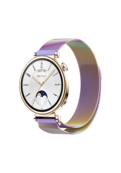 Novstrap Huawei Watch Gt4 41mm İle Uyumlu Kordon 18mm Pimli Mıknatıslı Metal Hasır Kordon Kayış