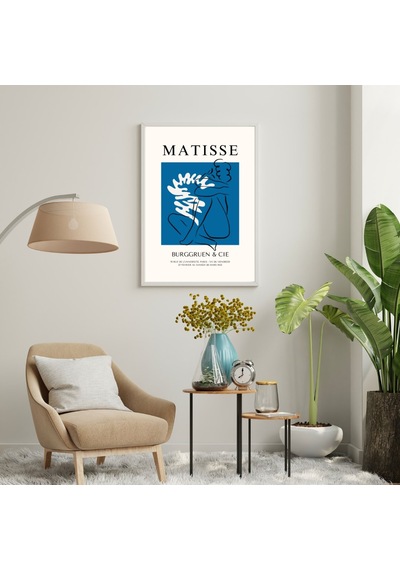 Mavinin Büyüsü Matisse Duvar Tablosu Çerçeveli 2'li Set Siyah Renk 21 X 30 Boyut/ebat