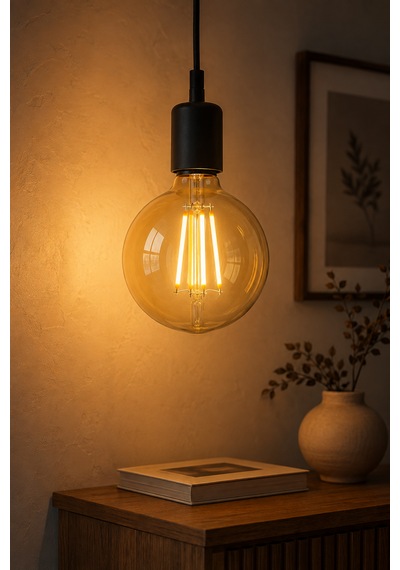 Rustik Led Kırılmaz Ampul G95 Glop E27 4w 2700k Sıcak Işık Gold Filament Dekoratif Dimmerli Tekli