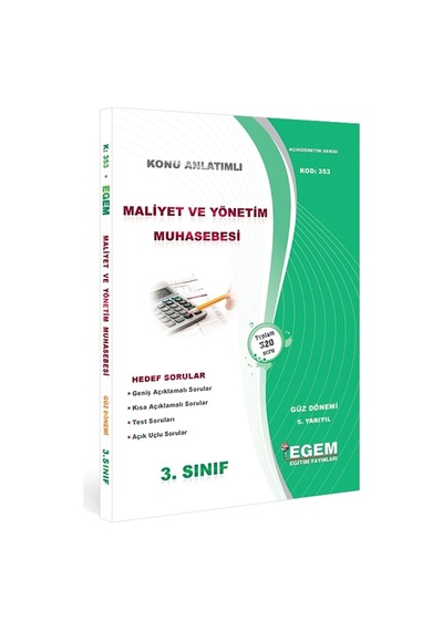 Egem Aöf Maliyet Ve Yönetim Muhasebesi Konu Ve Soru