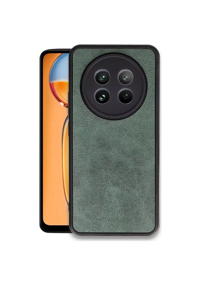 Realme 12 5g Uyumlu Kılıf Aras Deri Kapak - Koyu Yeşil