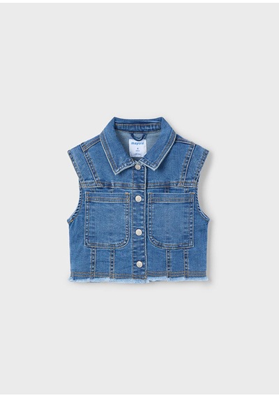 Kız Çocuk Denim Yelek 3364 Mavi
