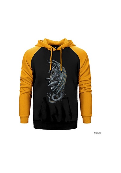 Kadim Ejderha Kırmızı Renk Reglan Kol Sweatshirt / Hoodie