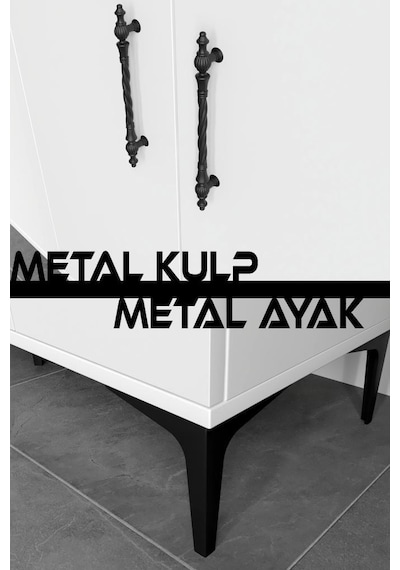Plain Metal Ayak Metal Kulp Pla4120 Konsol Beyaz