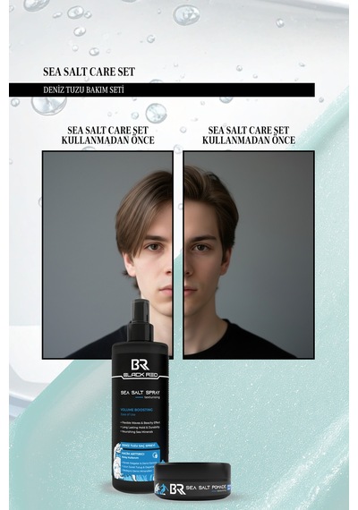 Saç Deniz Tuzu Spreyi - Sea Salt Spray & Sea Salt Pomade Wax Saç - 2'li Set Saçbakım
