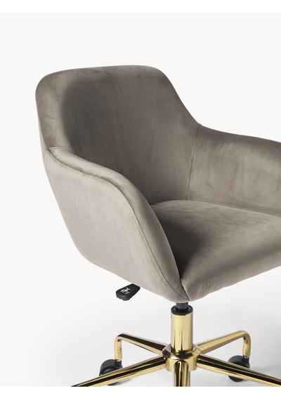 Westwing Bouclé Ofis Sandalyesi Lucie: Beyaz, Altın Ayaklı, Ayarlanabilir Gri - Gold 8977 Westwing Bouclé Ofis Sandalyesi Lucie: Beyaz, Altın Ayaklı, Ayarlanabilir Gri - Gold 8977