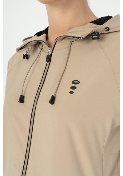 Maraton Regular Kadın Kapüşonlu Açık Vizon Tracktop Vizon