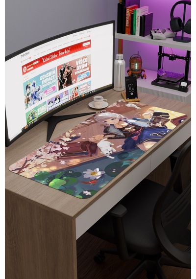 Ayaka Genshin Impact Anime Gacha V4 - 90x40 Xxl Gaming Mouse Pad Fare Altlığı
