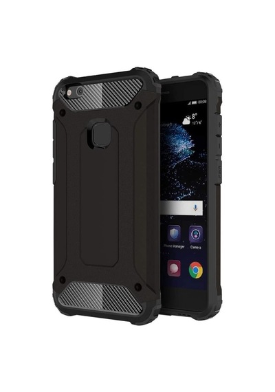 Huawei P10 Lite Silikon Armor Hybrid Zırh Kılıf Siyah