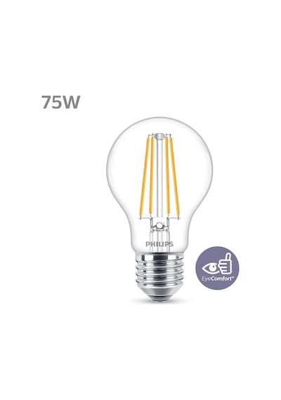 Philips Led Classic 75w A60 Filament Ampul, 2700 Sarı Işık, E27 Normal Duy, Dim Edilmez Diğer