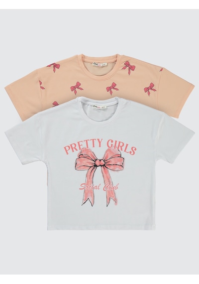 Civil Girls Kız Çocuk 2'li Tişört 6-9 Yaş Lila