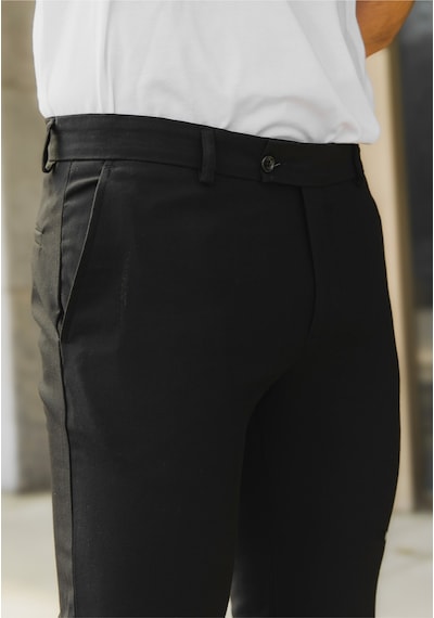 Bürke Erkek Siyah Renk Kaliteli Esnek Likralı Bilek Boy Kumaş Pantolon (100-130 kg battal beden 40-42-44)