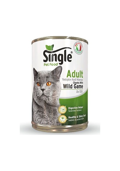 Single Av Hayvanlı Konserve Yetişkin Kedi Maması 415 G