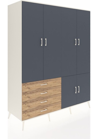 Kronos Gardrop 7 Raflı 4 Çekmeceli Tek Askılı 176x59x221 Aytaşı-antrasit/çam Antrasit/çam Kronos Gardrop 7 Raflı 4 Çekmeceli Tek Askılı 176x59x221 Aytaşı-antrasit/çam Antrasit/çam