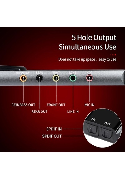 Tr Hy-601 Harici Usb 5.1/7.1 Kanal Ses Kartı Cm6206 Chipset, Spdıf Optik Giriş/çıkışlı Alüminyum Gövdeli Se