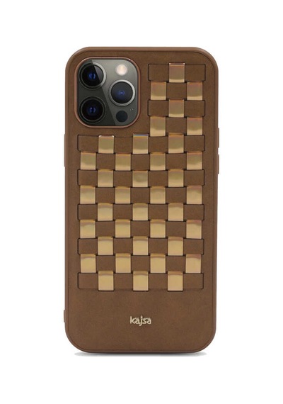 Kajsa Apple Uyumlu iPhone 12 Pro Max Kılıf Kajsa Preppie Serisi Spotlight Woven Kapak ZORE-218985