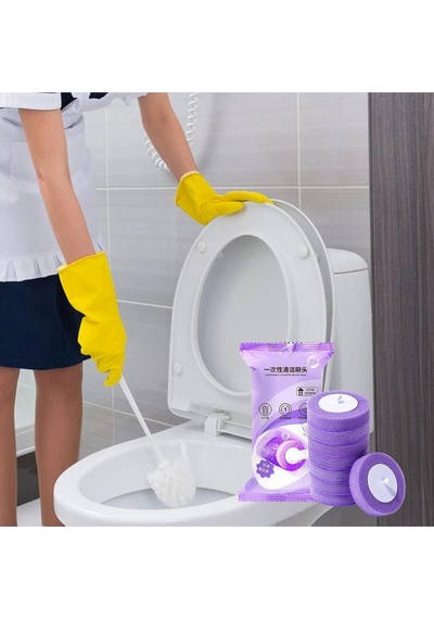 16 Adet 2 Paket Lavanta Premium Deterjanlı Tek Kullanımlık Tuvalet Temizleme Süngeri Duvara Mo