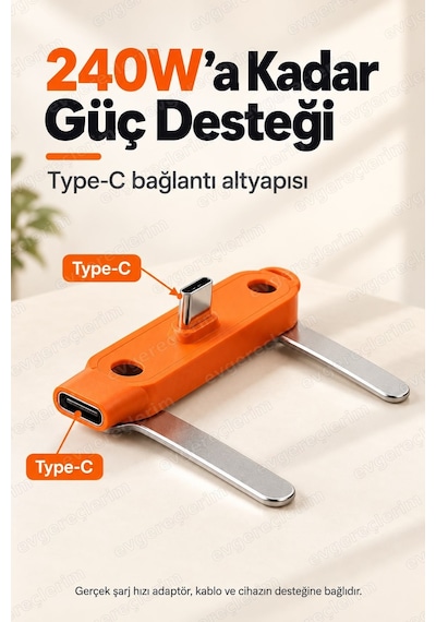 Masaüstü Type-c Telefon Tablet Şarj Standı 240w