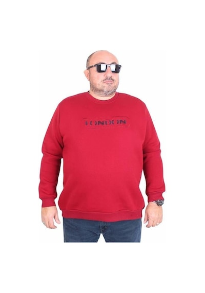 Starbattal Erkek Büyük Beden Sıfır Yaka 3ip Sweat London 24208 Bordo Bordo