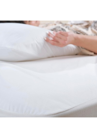 Mikrofiber Fitted Sıvı Geçirmez Alez - Tek-çift Kişilik Alez- Yatak Koruyucu Çarşaf 90x190 Beyaz