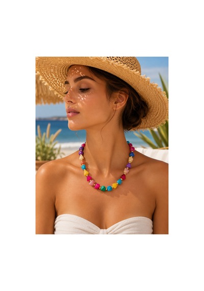 Axenya Çok Renkli Boncuklu Summer Time Kolye Shine
