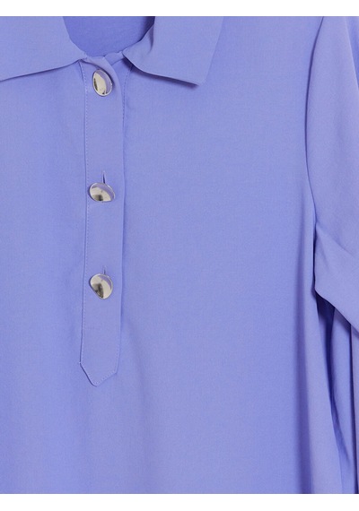 Lcw Everyday Lila Polo Yaka Armürlü Kadın Tunik