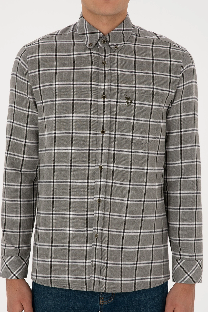 U.s. Polo Assn. Erkek Koyu Yeşil Gömlek Desenli 50308563-vr079 Koyu Yesıl