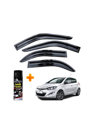Hyundai I20 Mügen Cam Rüzgarlığı 2008-2012 Arası 4 Lü Takım +500ml Lastik Parlatıcı