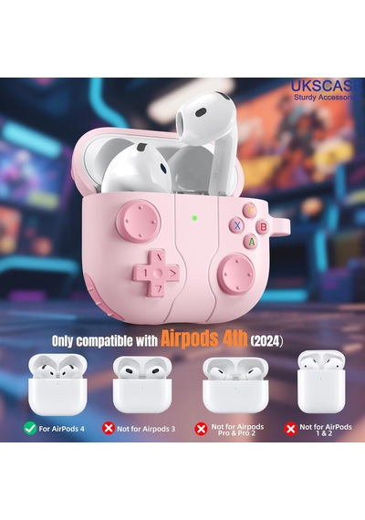 Ukscase Apple Uyumlu AirPods 4 Nesil 2024 Oyun Kolu Tasarımlı Silikon Kılıf 2