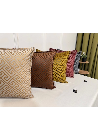 Nivemeshome Monet Zigzag Elyaf Dolgulu Kırlent Kahve-antrasit 45 X 45 Kahve-antrasit