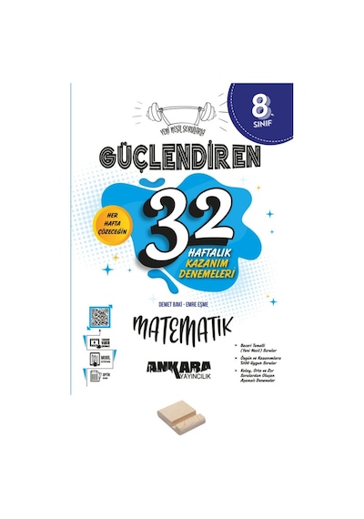 8. Sınıf Güçlendiren 32 Haftalık Matematik Kazanım Denemeleri Ve Telefon Standı