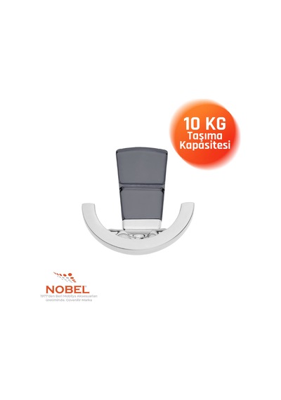 Tivist Lüks Askı, Metal, Vestiyer Askı, 123 Gr, Dolap Askılık, Duvar Askılığı, Krom Füme Vidalı
