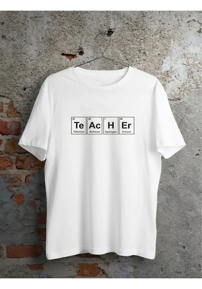 Efnaz Style 24 Kasım Kimya Öğretmeni Hediyesi Baskılı Bisiklet Yaka T-shirt - Beyaz