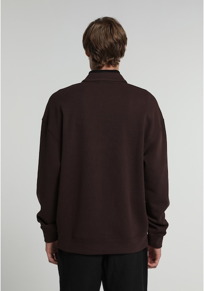 Colin's Colins Relaxed Fit Polo Yaka Düz Erkek Kahverengi Sweatshirt Cl1082016 Q1.v2 Brw