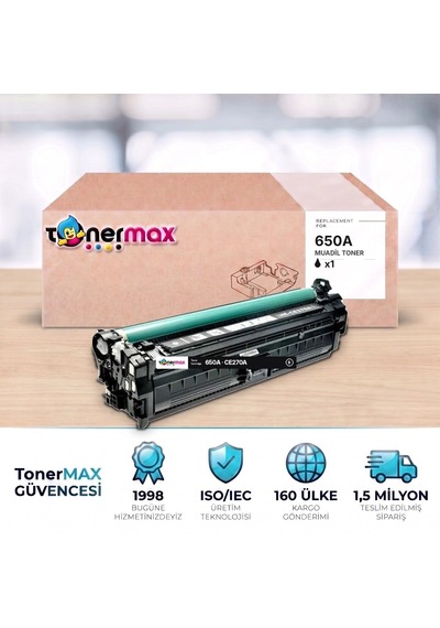 Hp 650a Ce270a Siyah Uyumlu Toner - Çipli / Color Laserjet Enterprise Cp5525 / M750