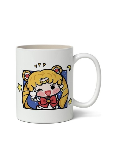Sailor Moon Ay Savaşçısı Anime Temalı Beyaz Kupa Bardak Sevgiliye Arkadaşa Hediye Beyaz