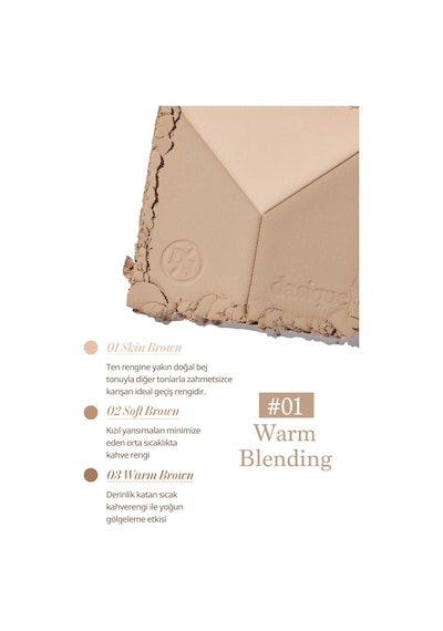 Dasique Doğal Gölgelendirme Sunan 3'lü Kontür Paleti V Cut Blending Shading 01 Warm Blending