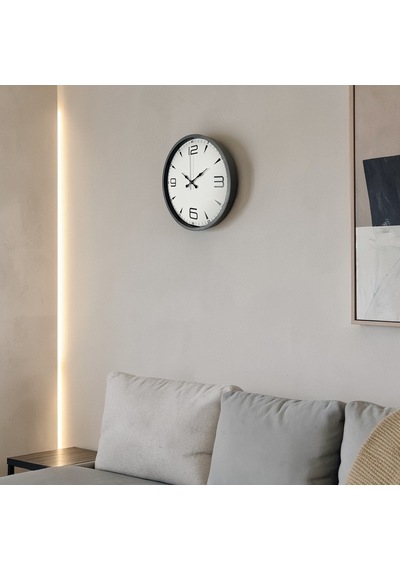 36 Cm Gri Şıklık Duvar Saati Çok Renkli