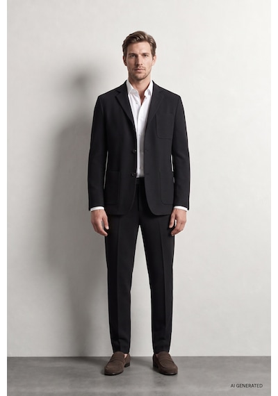 D'S Damat Ds Damat Comfort Siyah Gofre Desenli Takim Elbise 6hc05ort00601 001